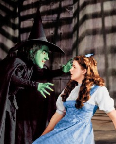 Garland with Margaret Hamilton, the Wicked Witch of the West.